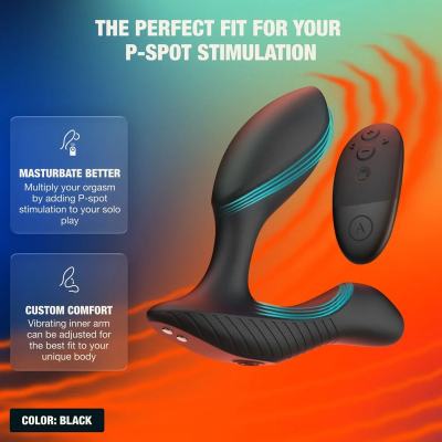 ARCWAVE - PERK VIBRATING PROSTATE MASSAGER WITH DUAL MOTOR AND REMOTE CONTROL BLACK ARCWAVE - PERK VIBRATING PROSTATE MASSAGER WITH DUAL MOTOR AND REMOTE CONTROL BLACK