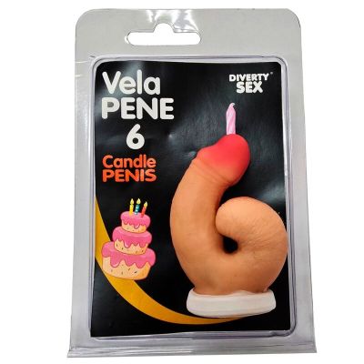 DIABLO PICANTE - PENIS CANDLE IN THE SHAPE OF THE NUMBER 6 FLESH COLOR DIABLO PICANTE - PENIS CANDLE IN THE SHAPE OF THE NUMBER 6 FLESH COLOR
