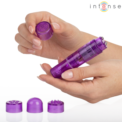 INTENSE - KURT MINI MASSAGER WITH 4 INTERCHANGEABLE HEADS PURPLE INTENSE - KURT MINI MASSAGER WITH 4 INTERCHANGEABLE HEADS PURPLE