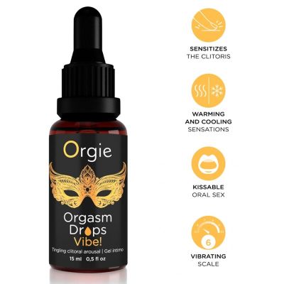 ORGIE - ORGASM DROPS VIBE! VIBRATING CLITORAL AROUSAL 15 ML ORGIE - ORGASM DROPS VIBE! VIBRATING CLITORAL AROUSAL 15 ML